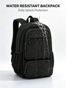 Waterproof Fabric Multifunctional Backpack, Multi-Pocket Layered Storage Large Capacity Laptop Bag, Unisex Commuter Business Travel Campus Wear-Resistant School Bag - Multicolor - View 2