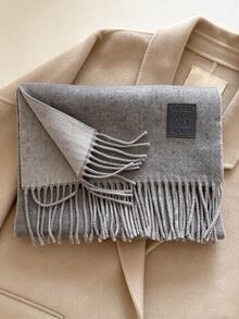 1pc Winter Unisex Wool Double-Sided Dual-Color Scarf, Fashionable Versatile Warm Scarf For Daily Wear - Multicolor - View 11
