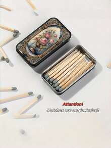 1pc Vintage Rose Gold Metal Matchbox, Holds 20 Matches (Matches Not Included), Pocket Size; Suitable As A Gift For Yourself, Girlfriend Or Mother, Also Suitable As A Birthday, Holiday Or Christmas Gift. - View 4