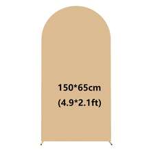 Khaki Arch Backdrop, 5ft, 6ft, 6.6ft, 7.2ft Wedding Arch Cover 2 Panels Spandex Fabric Arch Backdrop Dome Arch Backdrop Fabric Suitable For Birthday Party Wedding Arch Frame Decoration (Arch Frame Not Included, Fabric Backdrop Only) - Khaki - View 10