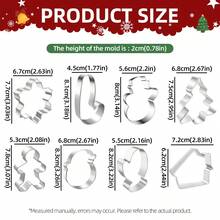6pcs Stainless Steel Christmas Cookie Cutter Set,Baking Molds For Cake Dessert Biscuits Waffles Pastry,Ideal For Home Kitchen Party Xmas Holiday DIY Baking,Christmas Decorations - View 3