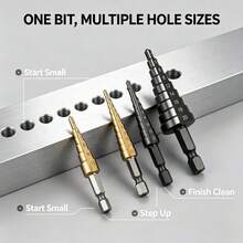 Mata Bor Bertingkat Hex Shank Berlapis Titanium, Mata Bor Pagoda Alur Lurus, Mata Bor Bertingkat Mikro, Mata Bor Countersink - mengebor - View 7