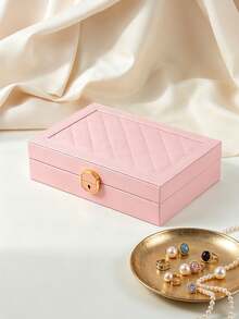 3/2/1 Layer Large Capacity Jewelry Storage Box, Portable Jewelry Organizer, Vanity Jewelry Box With Drawers, Gift Leather Jewelry Box, Exquisite Display Packaging Storage Box, Back To School Dorm Storage Box - Multicolor - View 7