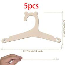 Customized Text Bear Wooden Children's Clothes Hanger, Durable Baby Clothes Drying Rack, Bedroom Closet Wardrobe Home Dorm Storage Organizer - Multicolor - View 13