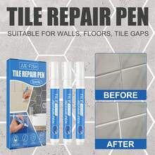 Ceramic Tile Grout Repair Pen, Waterproof And Anti-Mold Tile Marker Pen For Bathroom, Floor And Home Tile Renovation, Restore And Beautify Tile Grout - A - View 3