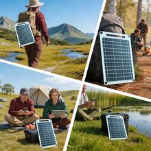Solar Charging Panel, Portable Solar Panel With USB-A Interface, Suitable For Phones, Tablets, Cameras, Fans, Camping Lights, Suitable For Camping, Hiking, Backpacking. High-Efficiency Monocrystalline Silicon Solar Panel - Multicolor - View 3