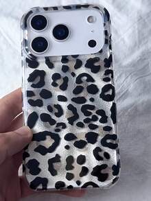 1pc Water Ripple Black Leopard Print Apple Phone Case Suitable For 17PROMAX Fresh Style Protective Cover IPhone16/15PRO/16 Pro/16 Pro Max/15/15 Pro/15 Pro Max/14/14 Pro/14 Pro Max/13/13 Pro/13 Pro Max - Multicolor - View 2
