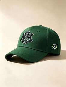 1PC Curved Brim Baseball Cap, Letter Embroidery, Cross Letter Print On Side, Adjustable Design, For Daily Wear, Outdoor Activities, Travel And Hiking. - Multicolor - View 14