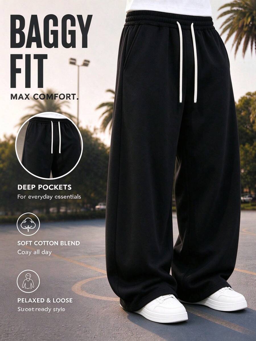 Men's Casual Sports Pants, New Straight Leg Drawstring Casual Pants, Suitable For All Seasons, Best Gift Choice For Husband/Boyfriend In Spring And Autumn