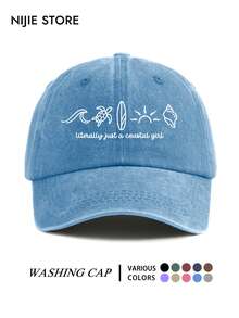 1pc Fashion Ocean Turtle Sun Print Vintage Washed Baseball Cap, Daily Outfit Hat, All-Season Essential, Outdoor Sports Baseball Cap, Lightweight And Comfortable, Suitable For Streetwear And Daily Life - A - View 2