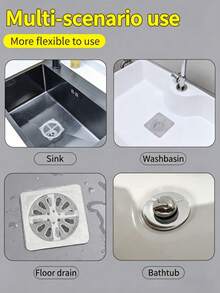 10/30/50pcs Bathroom Hair Filter, Disposable Shower Drain Hair Catcher, Mesh Hair Stopper, Bathroom Kitchen Anti-Clogging Anti-Cockroach Insect Floor Drain Sticker, Suitable For Bathroom, Kitchen Drain - Floor Drain Filter Sticker - View 4