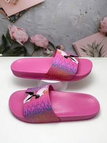 2026 New Fashion Women's Slippers, High Elastic Rubber Sole, Comfortable Soft Versatile Commute Lightweight Durable Shock-Absorbing Home Casual Walking Slippers - Magenta - View 2