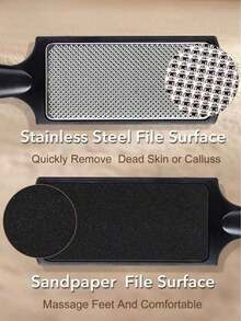 1pc Foot Brush/Foot File/Callus Remover/Hard Skin Remover/Stainless Steel Foot Brush/Foot Care Pedicure Tool - Black - View 6