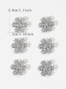 6pcs Rhinestone Snowflake Mini Hair Clips, Christmas Winter Braided Hair Clips, Women's Party Hairstyle Accessories - Silver - View 2
