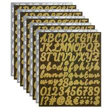 5pcs/415pcs/10pcs/830pcs Gold & Silver Letter & Number Creative DIY Decorative Graffiti Waterproof Stickers, Stationery Stickers For Guitar, Phone, Tablet, Notebook - Letter Stickers - View 10