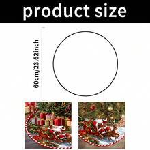 1/100Pcs Christmas Tree Skirt, Featuring Santa Claus, Wooden House, Christmas Tree And Reindeer Sleigh Patterns, Round Tree Base Decoration, Suitable For Winter Party And Home Holiday Decor (60/90cm Diameter Christmas Tree), Christmas Decoration - Multicolor - View 2