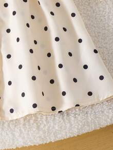Elegant Polka Dot Apricot Dress For Girls, Spring And Autumn - Apricot - View 11