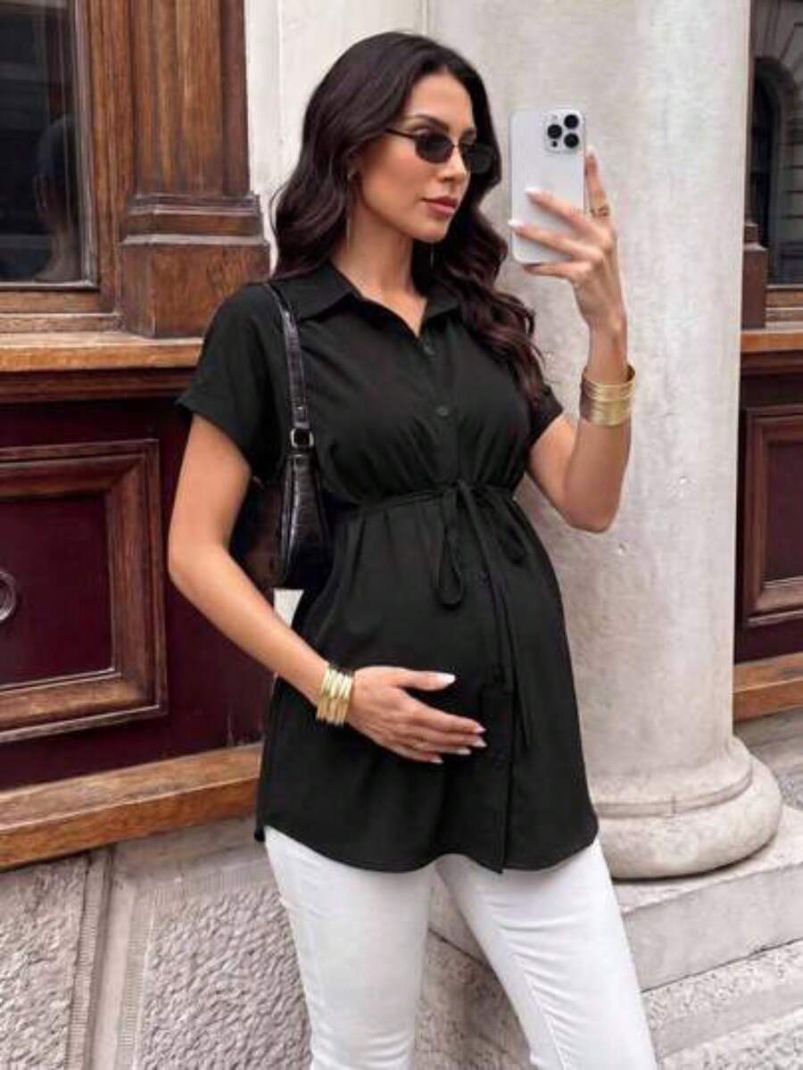 Maternity Dresses - Black - View 1