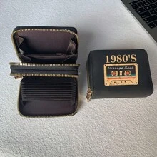 '1980'S' Print Card Holder Lightweight Fashionable Wallet Suitable For Daily Use For Women Double Zipper Mini Wallet Purse Wallet Card Wallet - Multicolor - View 3