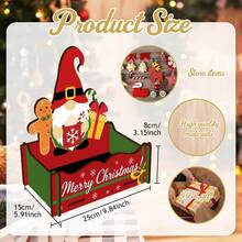 Santa Claus Pattern Wooden Storage Box, Christmas Decoration Wooden Box Organizer, Open Decorative Storage Container, Desktop Farmhouse Home Decor, Christmas Gift For Family And Friends - Multicolor - View 6