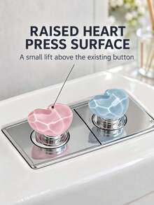Heart-Shaped Colorful Creative Toilet Flush Button, Bathroom Toilet Tank Auxiliary Flush Button - Heart-shaped - View 4