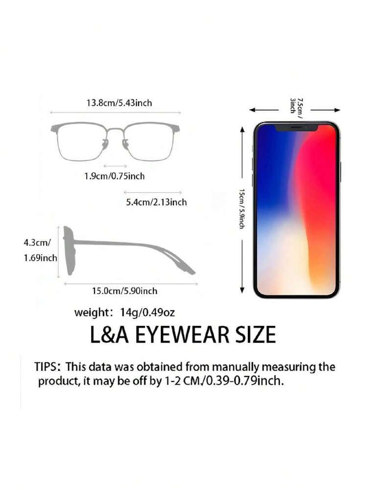 1/2 Pairs Men's Ultra-Light Pure Titanium Alloy Eyeglass Frames, Prescription Lens Compatible, Large Face Friendly, One-Piece Metal Titanium Frame, Oversized Glasses - Black and Silver - View 4