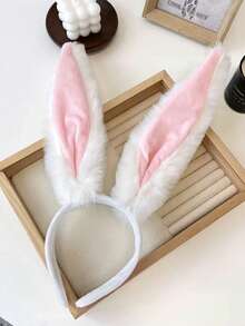 2pcs Rabbit Tail Headband Set, 3D Stage Prop Headpiece For Easter Costume Performance, Multi-Functional Holiday Styling Accessory, Suitable For Women, Halloween Party Ear Accessory - Multicolor - View 5