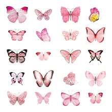 Vintage White‑Tone Butterfly PVC Transparent Stickers 40Pcs Waterproof Decorative Stickers For Journal Scrapbooking DIY Craft Album Decor - Multicolor - View 5