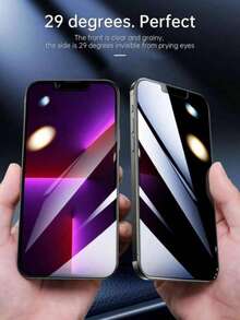 6pcs Privacy Tempered Glass Screen Protector, Anti-Peeping, Full Screen Coverage, Shockproof, Dust-Proof, Hydrophobic, Effectively Prevents Sharp Objects From Scratching The Screen, Suitable For IPhone 18 Pro Max/18 Pro/18/17e/17 Pro Max/17 Pro/17 Air/17/16 Pro Max/16 Pro/16 Plus/16/15 Pro Max/15/14/13/12/11 And Other Models. - Black - View 3