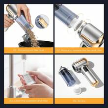 4-In-1 Car Vacuum Handheld Cordless Vacuum Cleaner 3-Speed Suction Modes Adjustable Portable Mini Cordless Cleaner 16000PA High Power Strong Suction, USB Rechargeable, Durable Design, Quick Dust Removal, Compact And Portable.11.1V 2000mAh - Cordless - One-click Dust Disposal - View 6