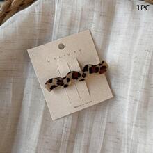 1pc Exquisite Leopard Print Hair Clip, Small And Practical, Suitable For Bangs And Loose Hair, Korean Style Retro Alligator Hair Clip, Christmas Hair Accessory - Multicolor - View 16