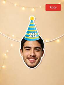 1/7/14/21pcs Customizable Portrait Hanging Flags, Personalized Photo Hanging Flags, Multiple Sizes, Suitable For Graduation Party, Birthday Dinner, Outdoor Lawn Gathering, Perfect For Photo Backdrop, Fence, Wall, Banquet Area Decoration, Great Gift For Couples, Friends, Family - Multicolor 2 - View 18