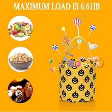1pc Halloween Trick Or Treat Candy Bucket, Pumpkin Pattern Printed Handheld Basket, Party Candy Storage Bucket, Yellow Pumpkin Smiling Face Halloween Candy Basket, Handheld Trick Or Treat Bucket, Party Prop Gift Storage Handbag - Multicolor - View 4