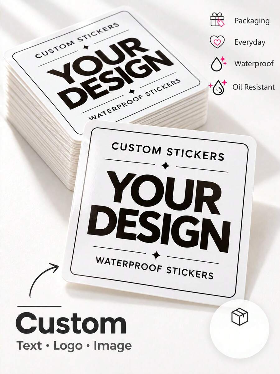 1/30/150/210pcs Personalized Square Stickers: Customizable With Text, Pattern And Logo, Can Be Used As Packaging Labels, Sealing Stickers, Thank You Stickers, Brand Stickers, Gift Decoration Stickers And Event Labels. Suitable For Weddings, Birthdays, Parties, Graduations, Anniversaries, Christmas, Halloween, Father's Day, Mother's Day And Other Occasions, Used For Gift Packaging, Party Favors, Invitations, Handmade Crafts And Holiday Decorations, Making Every Gift And Event Have A Unique Exclusive Identity. - Multicolor 1 - View 1