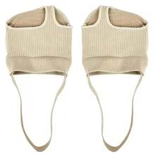 QKC 1 Pair Breathable Lace-Up Foot Pads, Standing Honeycomb Forefoot Patch, SEBS Soft Half-Size Inner Lining, Unisex, Elastic And Breathable, All-Season Foot Protection Pads - Beige - View 4