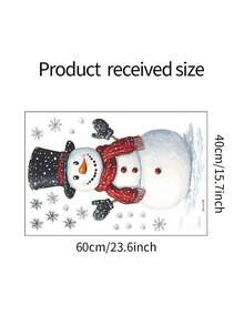1pc Christmas Snowman And Snowflake Self-Adhesive Wall Sticker - Removable Kitchen, Bathroom, Bedroom With Cartoon Snowman And Red Scarf Design, Bathroom Decor, Cheerful Holiday Theme PVC Sticker, Christmas Decoration Wall Decal - one-size - View 9