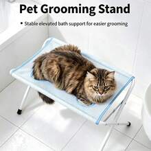 1pc Foldable Stainless Steel Pet Grooming Bathtub With Anti-Slip Feature For Cats And Dogs. It Can Also Serve As A Portable Fixed Shower Rack For Pet Grooming And Trimming, Or As A Bathing And Grooming Table For Home Use. Additionally, It Can Prevent Pets From Escaping During Bathing, Acting As A Restraint Bathing Stand For Cats And Dogs. - Multicolor - View 3
