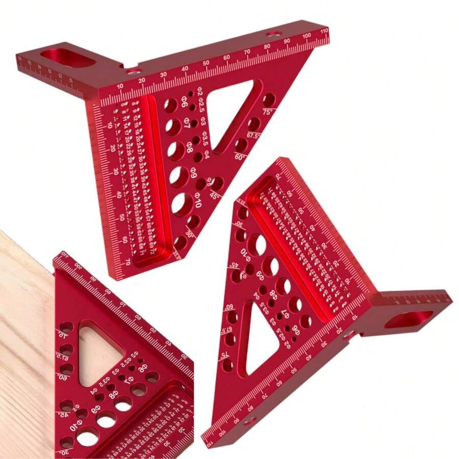 Woodworking Square Protractor, Aluminum Alloy Marking Ruler, Woodworking Multi Angle Measuring Ruler, Oblique Triangle Ruler, High-Precision Layout Tool Suitable For Engineers And Carpenters, Suitable For DIY Woodworking