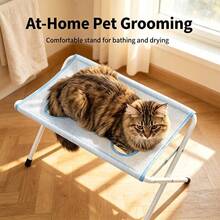 1pc Foldable Stainless Steel Pet Grooming Bathtub, Non-Slip Cat & Dog Grooming Bathing Station, Suitable For Small Cats & Dogs. Portable Fixed Shower Rack, Pet Grooming & Trimming Station, Home Bathing & Grooming Station, Anti-Escape Pet Bathing Rack, Cat & Dog Bathing Restraint Rack - Multicolor - View 2