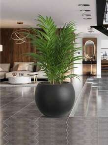 Spherical Plastic Flower Pot, Floor-Standing Artificial Greenery Decorative Planter, Wide-Mouth Round Planting Container, Succulent Plant Pot, Round Ball Creative Home And Hotel Decor Ornament - Round Floor Flower Pot - View 5