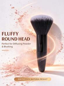 1pc Short Handle Multi-Function Makeup Brush, Powder Brush, Blush Brush, Portable Makeup Tool For Beginners - Multicolor - View 4