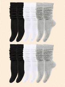 Autumn/Winter 4/6/12/18/30pcs Casual Socks, College Style Design, Comfortable, Suitable For Daily Wear/Back To School/Campus Outfit/Sports Gear/Classroom Scene/New Semester/School Season/Student Essential. Various Sock Styles, Random Color Matching, Meeting Different Style Needs. (1 Pair) - Black and White - View 6