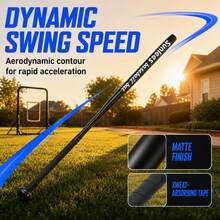 Steel Baseball Training Bat With PU Grip For Swing Practice - Black - View 2