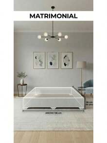 Base Cama Box Spring Tapizada en Tela Lino Azul, Estructura de Madera de Pino, Altura 26 cm, Diseño Moderno Minimalista, Matrimonial 190 * 100 cm, Fácil Ensamble - Azul - Ver 11