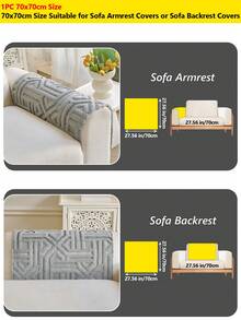 1PC Bohemian Style 3D Three-Dimensional Jacquard Sofa Cushion, Geometric Pattern Shu Mian Rong Autumn/Winter New Seat Pad, Anti-Slip Pet Anti-Dirt Anti-Dust Durable Machine Washable Sofa Protector Cover - Multicolor - View 28