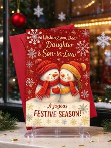 6/2pcs/Set Humor Santa Christmas Greeting Card With Envelope - Amusing Raunchy Santa Text Card For Christmas Occasions, Sending Edgy Holiday Greetings, Great For Buddies & Adults - Christmas Snowman Style - View 6