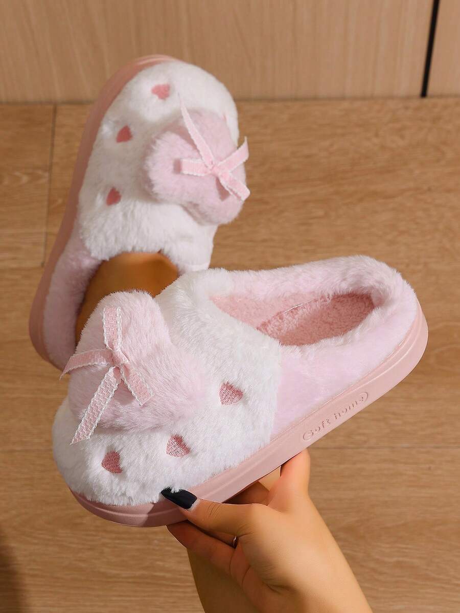Closed-Toe Color Block Patchwork Fashion Embroidered Couple Slippers For Home All Seasons