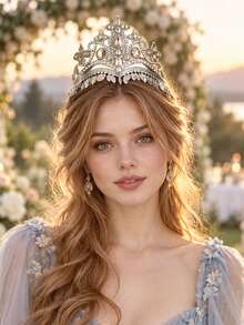 1pc Elegant Bohemian Style Headband Crown, Hair Accessory, Suitable For Women's Evening Party, Performance, Show, Bonfire Party, Dress-Up Hair Accessory Crown - Multicolor - View 3