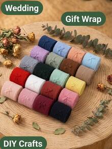 1/4 Rolls Handmade Chiffon Silk Fringe Ribbon White Frayed Edge Sheer Ribbon 1.5 Inch X 16.4 Feet For Wedding Invitations Bridal Bouquets Gift Wrapping DIY Crafts Valentine's Day Holiday Party Decorations - Multicolor - View 6