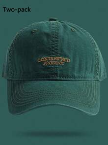 1pc Letter Embroidered Baseball Cap, Unisex Couple Style, Solid Color Soft Crown, Adjustable Curved Brim - Multicolor - View 20
